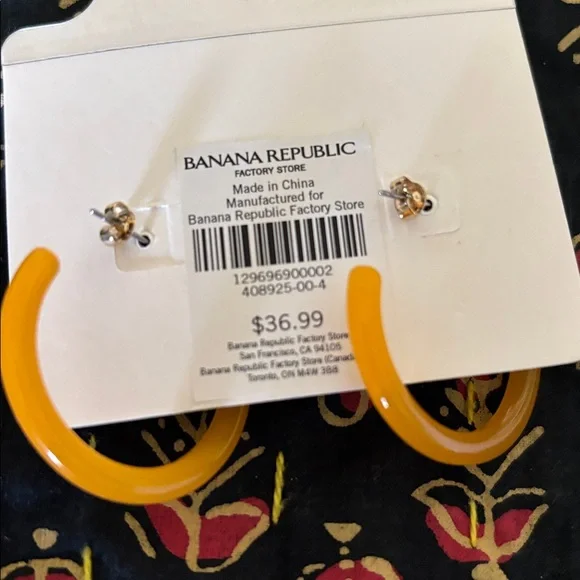 Banana republic tangerine resin hoops - Picture 3 of 3